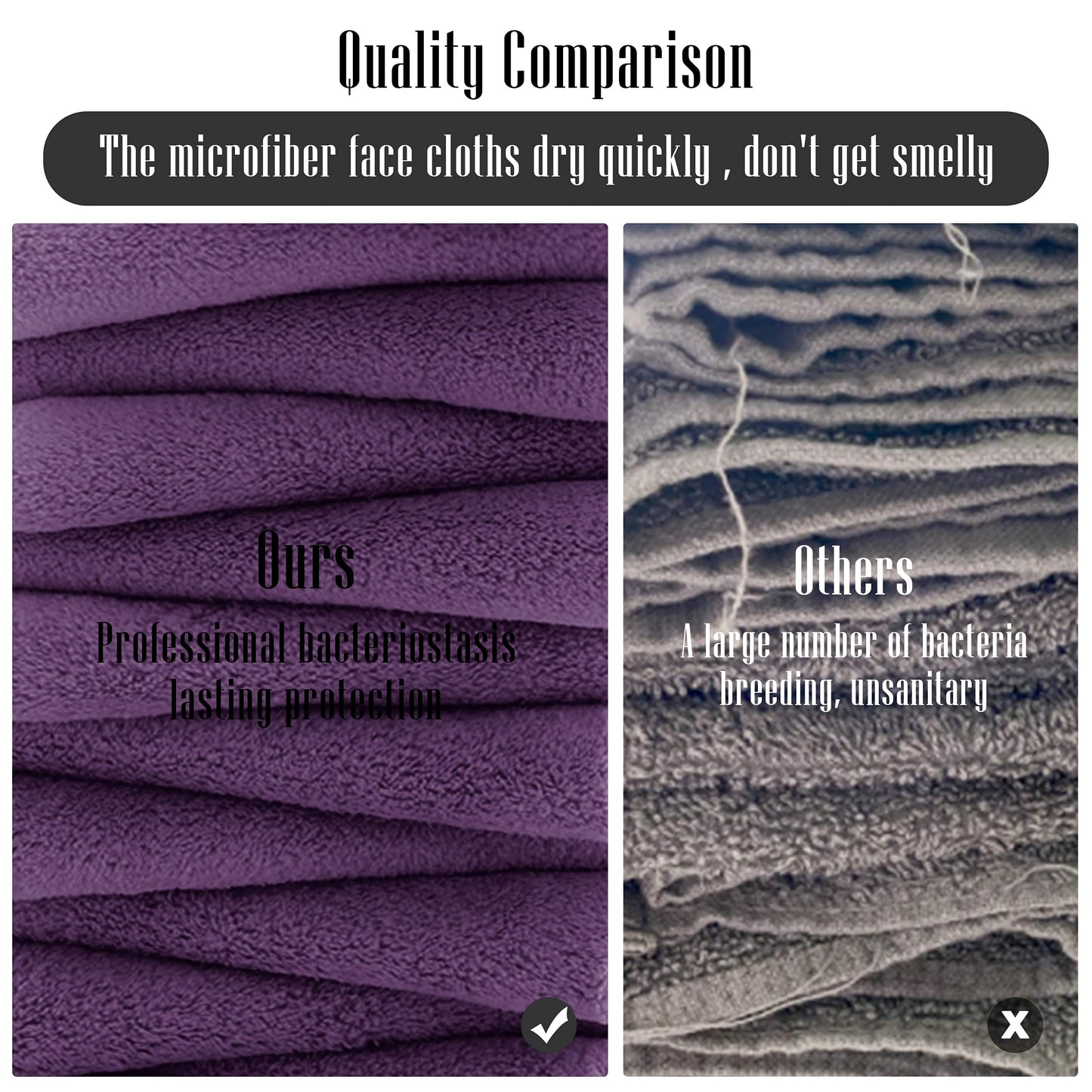 TENSTARS Silk Hemming Bath Towels for Bathroom Clearance - 27 x 55 inches - Light Thin Quick Drying - Soft Microfiber Absorbent Towel for Bath Fitness, Sports, Yoga, Travel, Gym - 2 Pack, Grape Purple