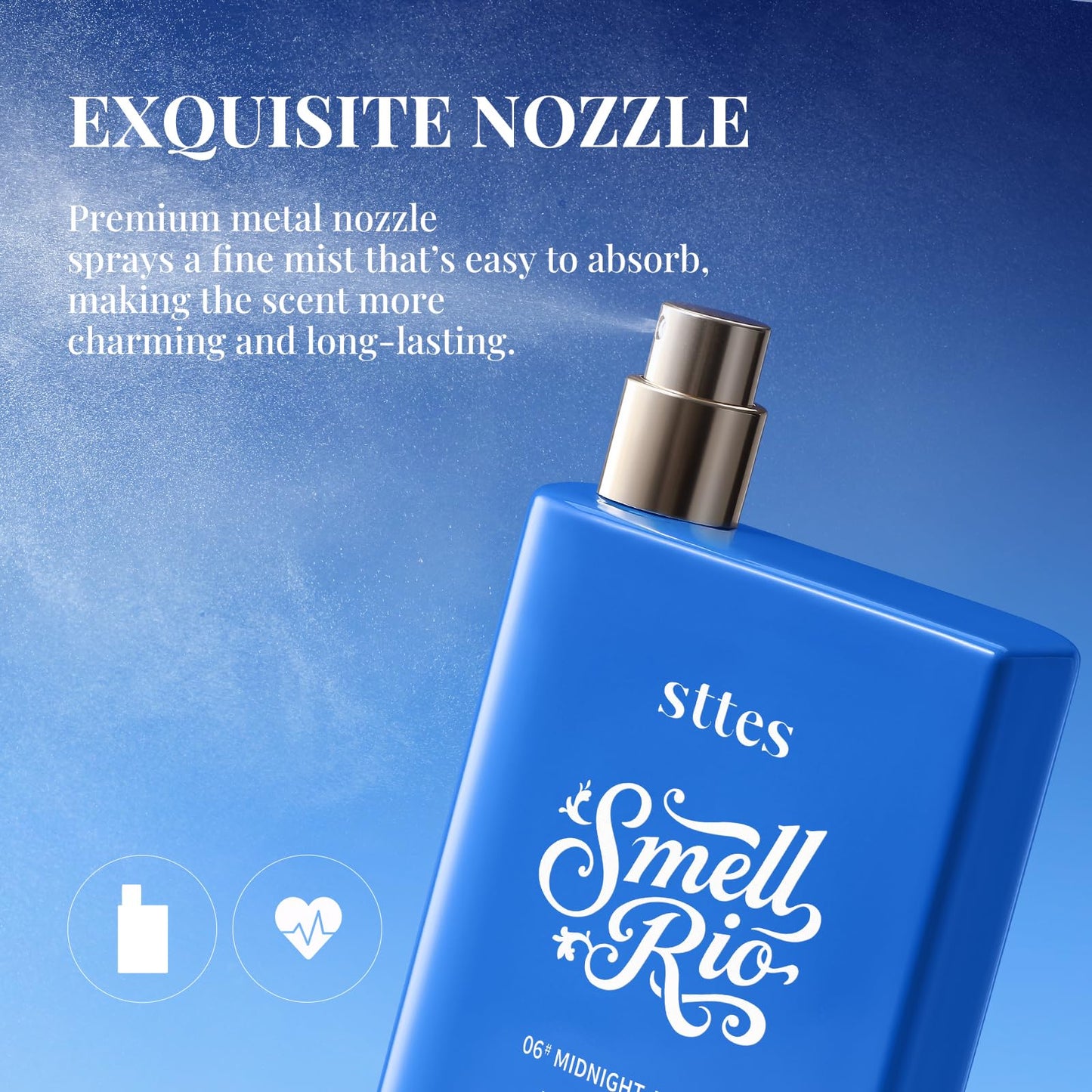 Sttes Smell Rio Perfume 06# (Midnight Jasmine) – Perfume for Women – Long-Lasting Hair Black Currant, Jasmine & Vanilla Notes – Elegant Scentual Fragrance Eau de Parfum 100ml (3.4 fl oz)
