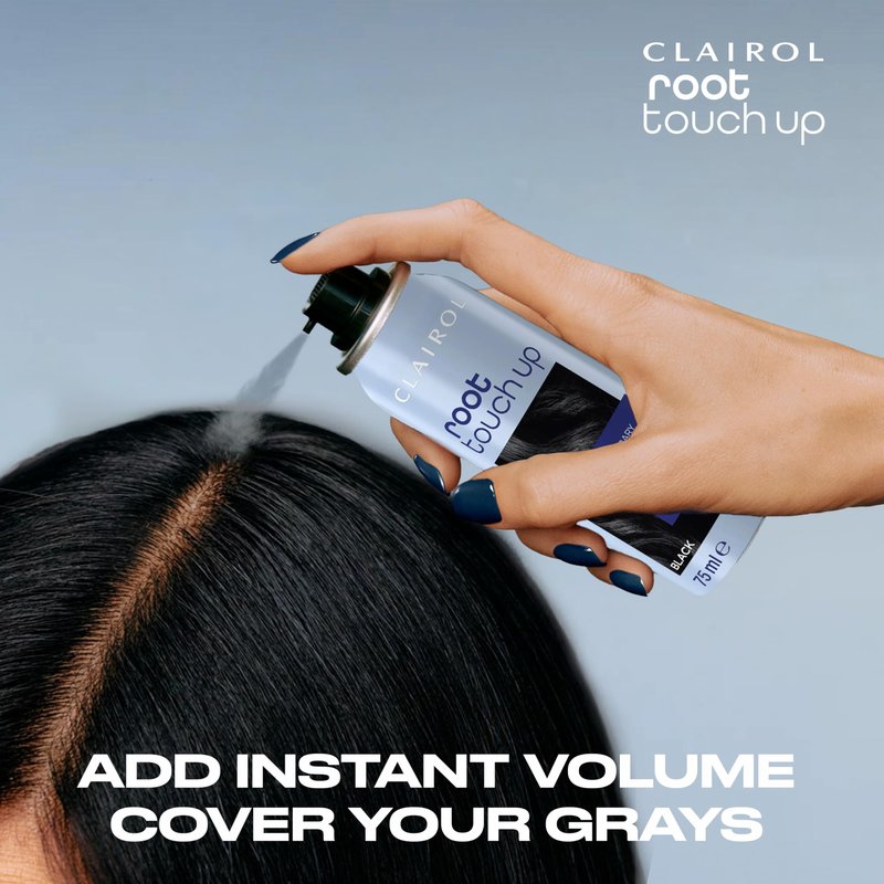 Clairol Root Touch-Up Color + Volume 2-in-1 Temporary Hair Coloring Spray, Medium Brown Hair Color, Pack of 1 - Packaging May Vary