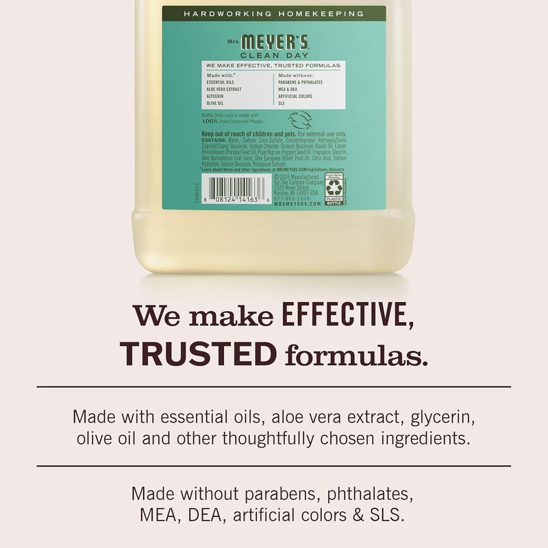 Mrs. Meyer's Hand Soap Refill - Basil Scented with Essential Oils | 33 fl. oz