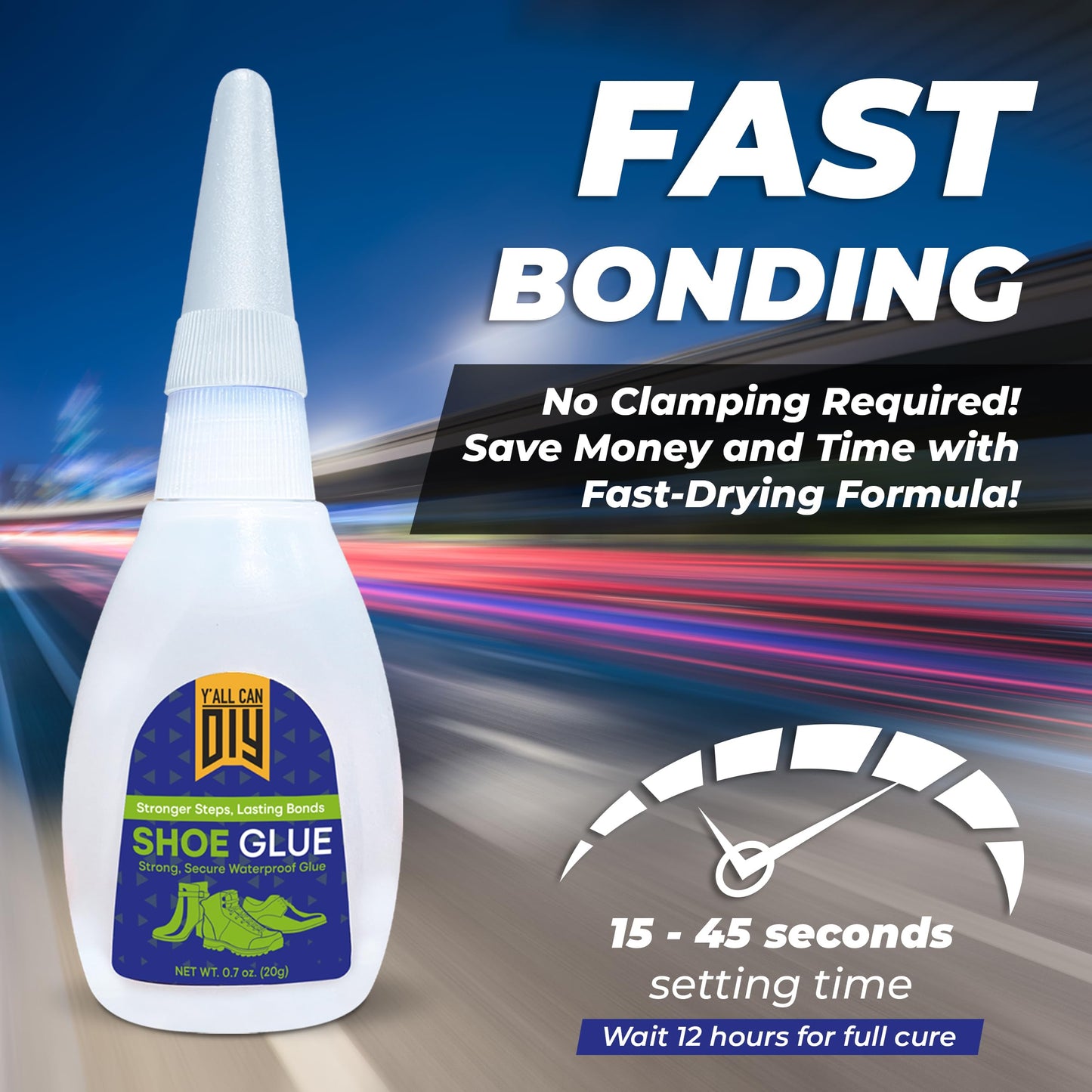 Y’allCanDiy Super Glue for Shoe. Heavy Duty Shoe Adhesive for Shoe Sole Repair and Applicable as Waterproof Boot Shoe Repair Glue. Cyanoacrylate Based CA Glue for Rubber Soles