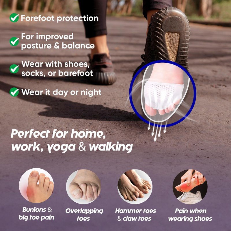 Hyggear Silicone Toe Separators (Left & Right Pair), Toe Spacer for Overlapping Toes, Foot Pain Relief for Bunions, Hammer Toe & Plantar Fasciitis, Comfortable & Breathable for Women & Men