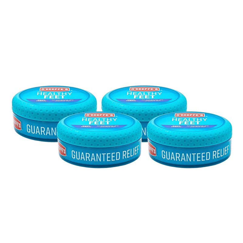 O'Keeffe's Healthy Feet Foot Cream - Moisturizing Relief for Dry Cracked Skin | 3.2 oz Jar (4 Pack)