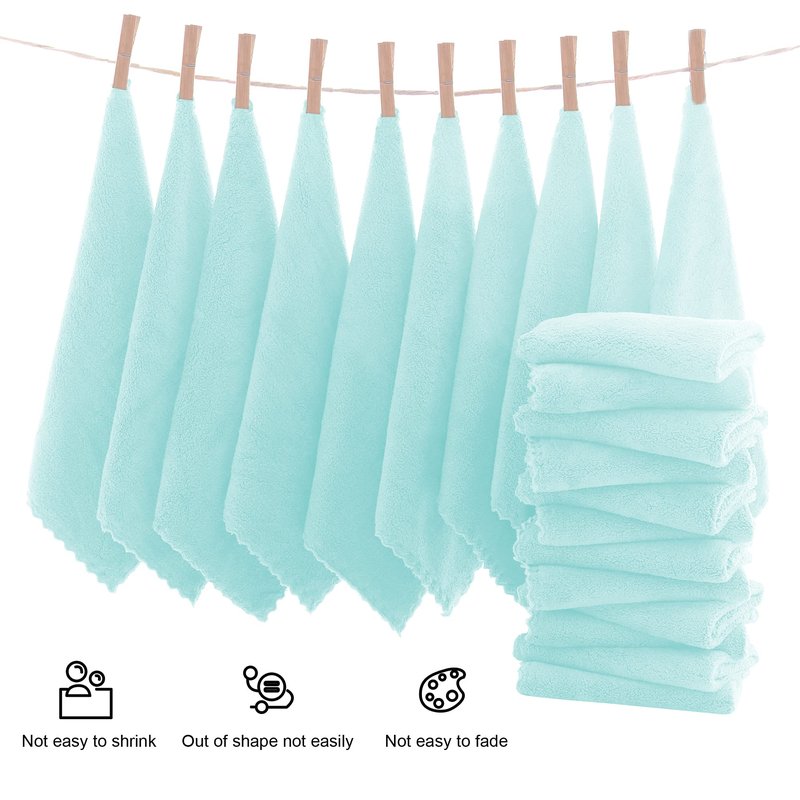 MOONQUEEN Ultra Soft Premium Washcloths Set - 12 x 12 inches - 72 Pack - Quick Drying - Highly Absorbent Coral Velvet Bathroom Wash Clothes (Frozen Blue)