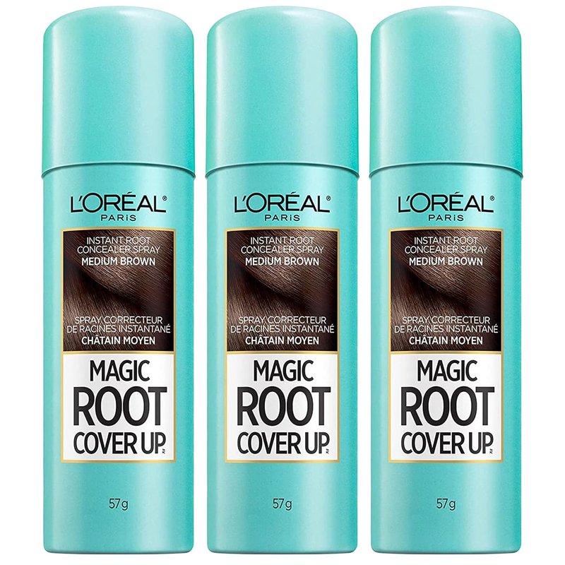 L'Oreal Paris Root Cover Up Hair Color Spray - Medium Brown | 2 Oz (Pack of 3)