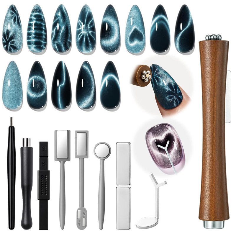 Modelones Cat Eye Gel Nail Polish Set - 6 Vibrant Colors with Magnet Tools for Stunning Nails