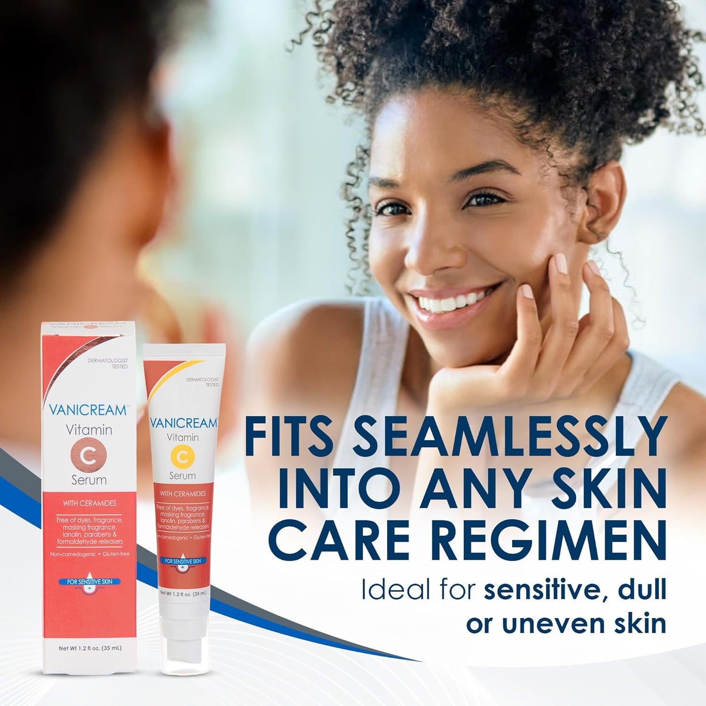 Vanicream Vitamin C Serum - Lightweight Brightening Serum for Sensitive Skin | 1.2 Fl Oz, Hydrates & Boosts Glow