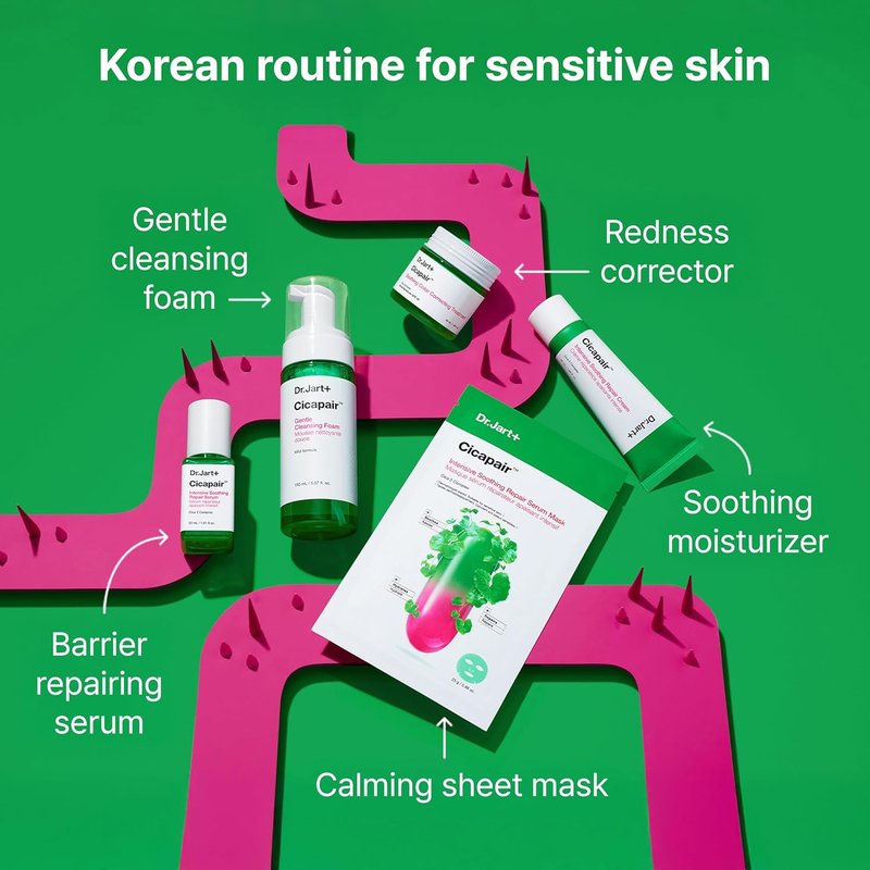 Dr.Jart+ Cicapair Face Moisturizer - Soothing Redness Relief & Barrier Repair with Centella Asiatica | Korean Skin Care