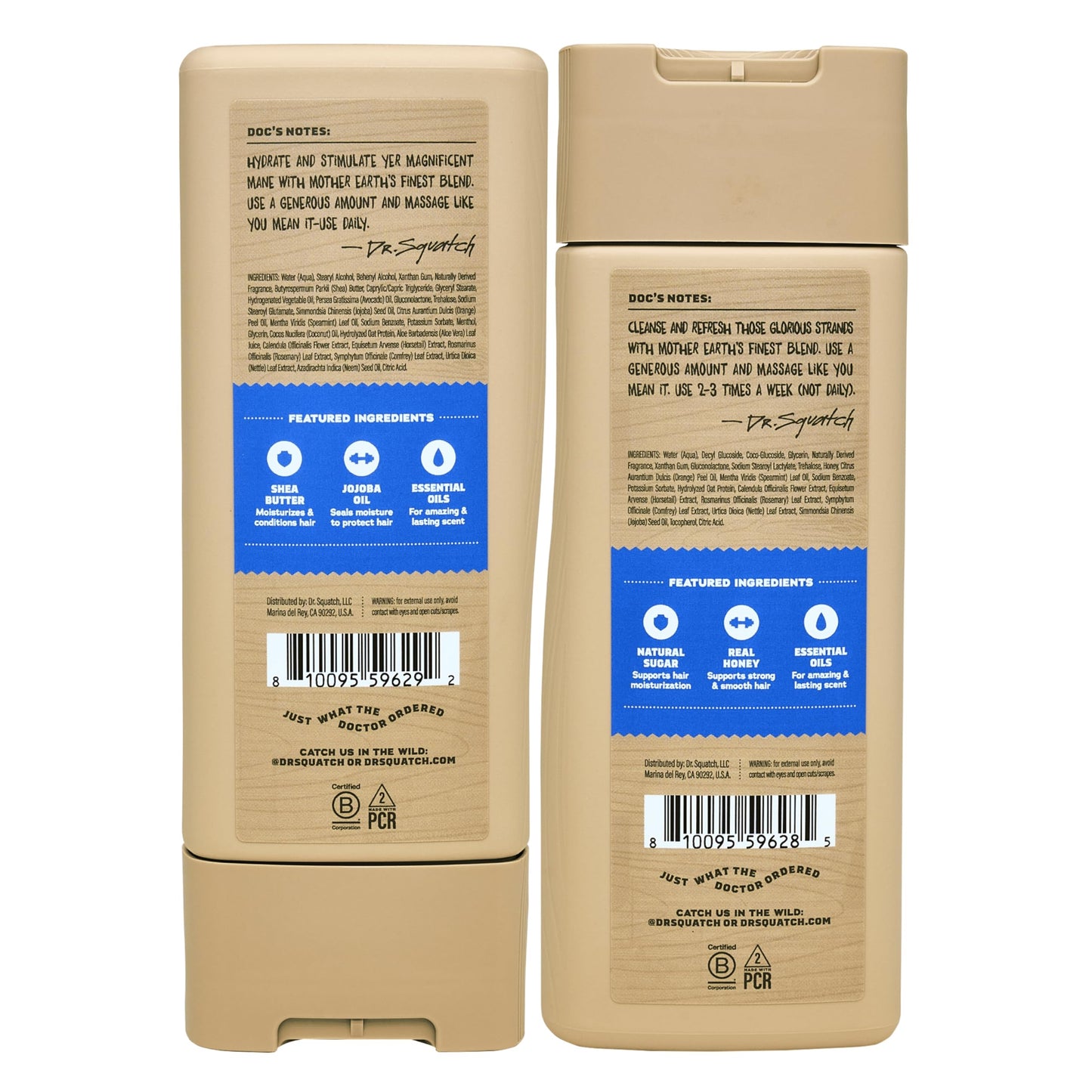 Dr. Squatch Men's Natural Shampoo and Conditioner Set – Sulfate & Paraben Free Natural Shampoo and Conditioner for Men – Scalp Nourishing Formula – Fresh Falls (11 fl oz, 2-Pack)