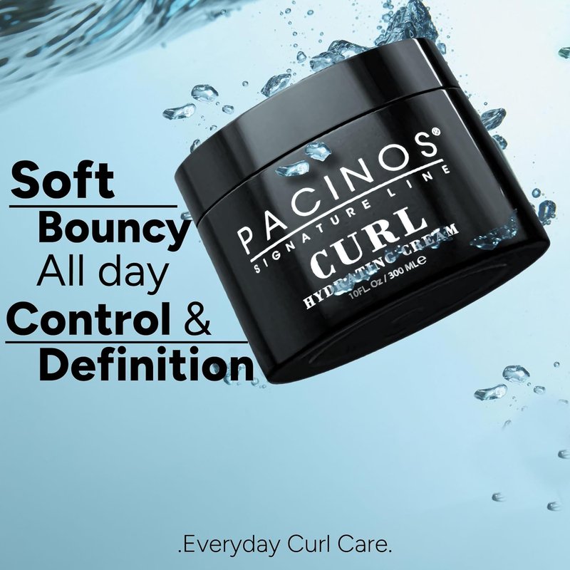 Pacinos Curl Hydrating Cream - Curl Defining & Frizz Control | Salon Quality Moisture - 10 Oz