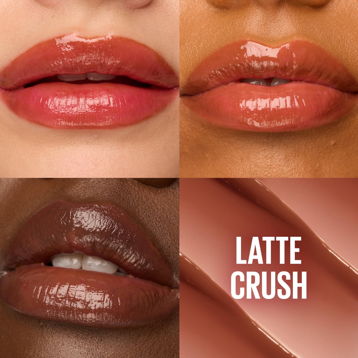 MAYBELLINE Lifter Glaze Oil Balm with Hyaluronic Acid and Hydrating Oil Blend, Lip Balm with 24HRs of Smooth, Moisturizing Shine, Latte Crush (Sheer Medium Brown Nude)