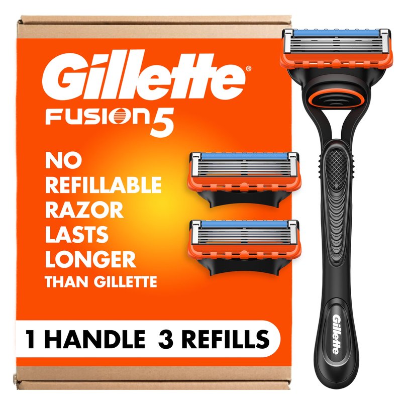 Gillette Fusion5 Men's 5-Blade Razor, 1 Razor Handle, 3 Blade Refills