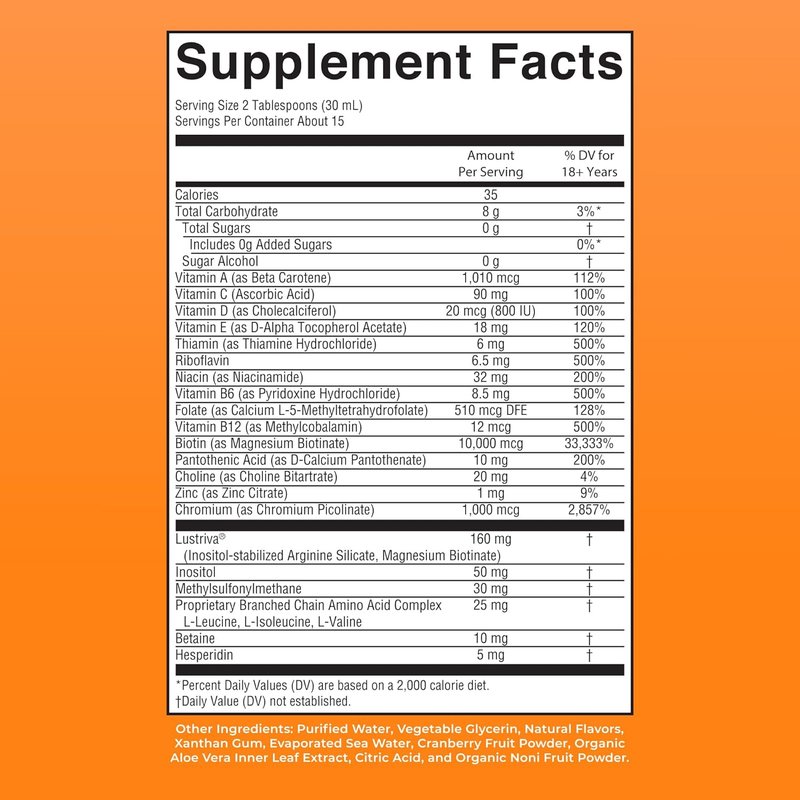 MARYRUTH'S Liquid Multivitamin for Hair Growth - Biotin 10000mcg | Clinically Tested for Thicker Hair & Skin Care | 15.22 Fl Oz