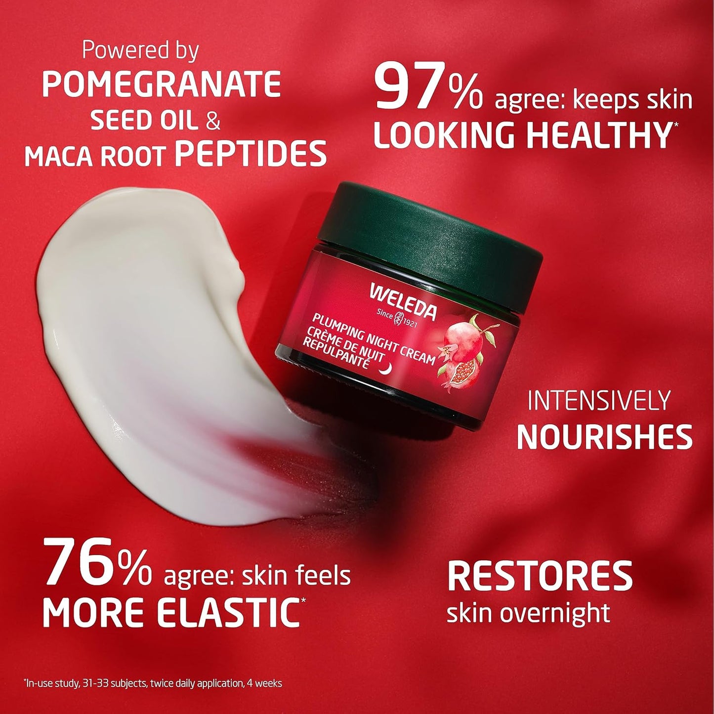 Weleda Plumping Night Cream - Plant-Rich Moisturizer with Pomegranate & Maca Root Peptides | 1.7 oz