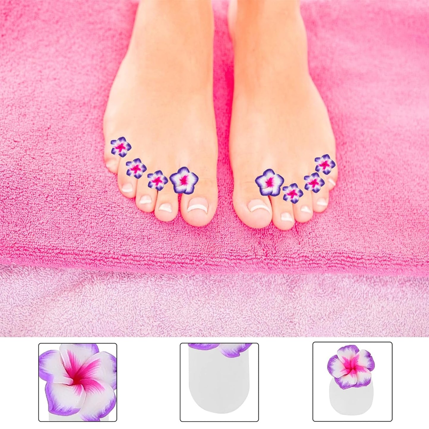 Skiennix Toe Separators - Colorful Silicone Flower Design for Perfect Pedicures | 32 Pieces