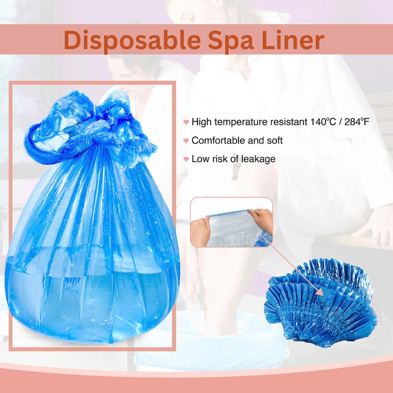 400 PCS Disposable Pedicure Spa Chair Liners – Durable Blue Elastic Foot Bath Bags for Salon Tubs and Foot Massage Treatments