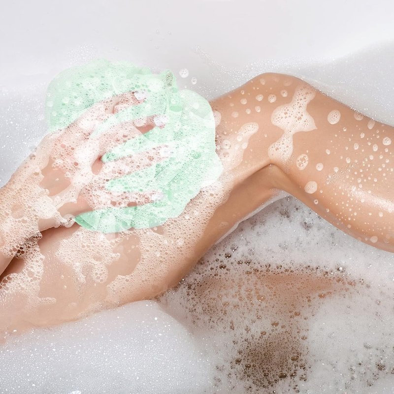 Fu Store Loofah Sponge - Exfoliating Bath Scrubber Balls for Men & Women | 60g, 4 Colors, 4 Pack