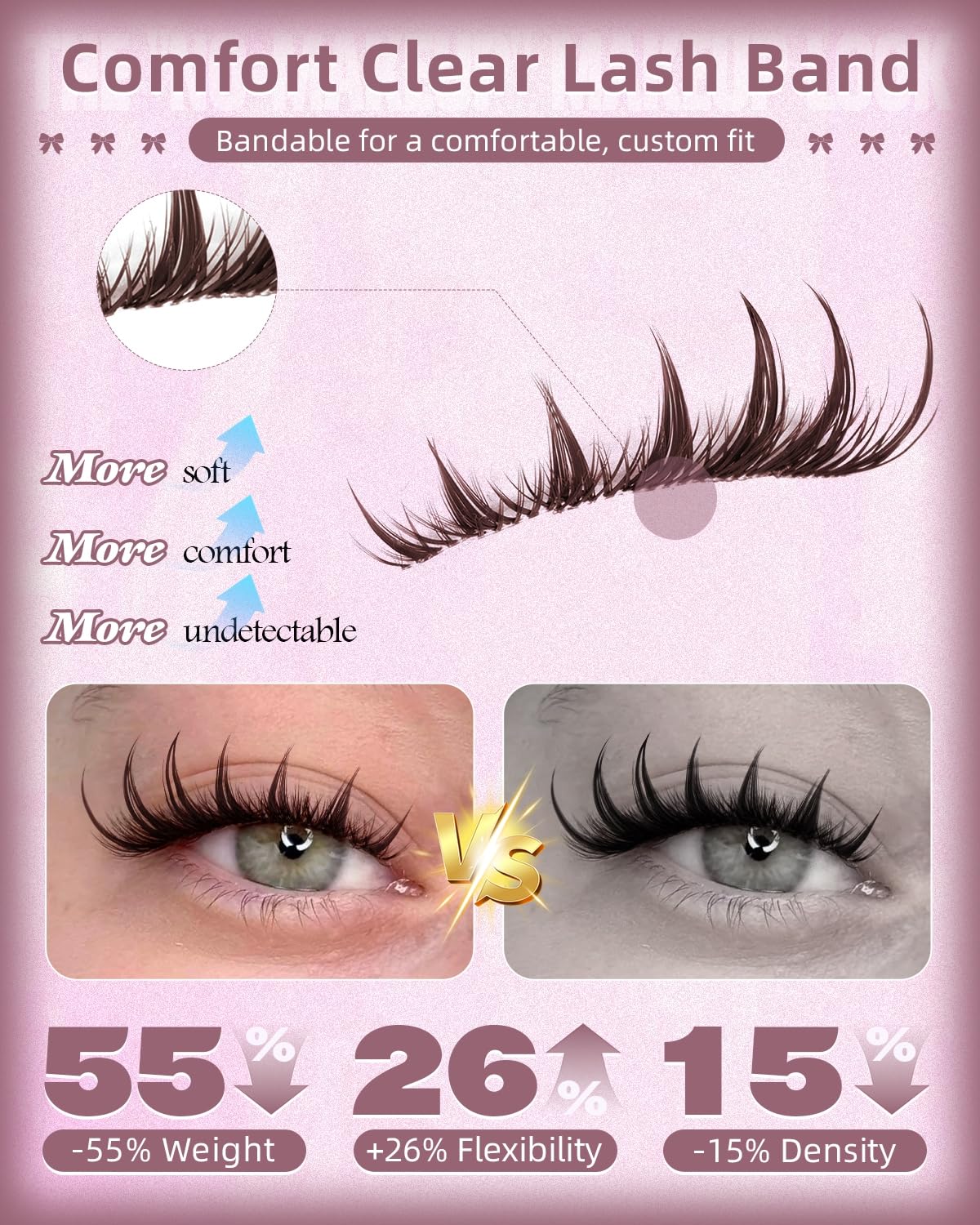 Spiky Brown Lash Clusters - 8-14mm Manga Eyelash Extensions | Wispy Anime Individual Lashes