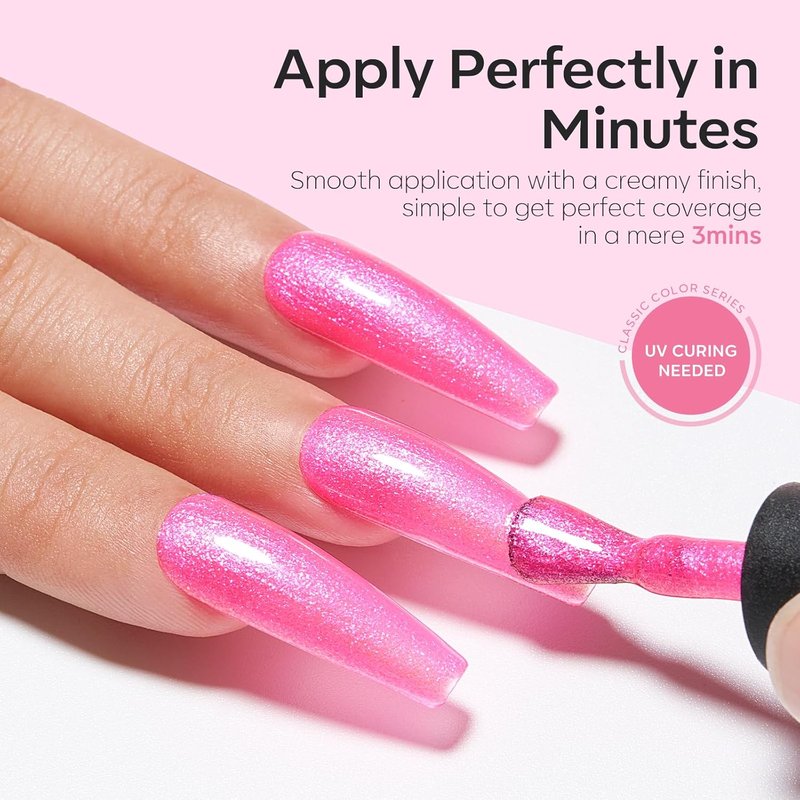 Modelones Gel Nail Polish Set - 6 Vibrant Valentine's Day Colors | Glitter & Shimmer Shades for DIY Nail Art