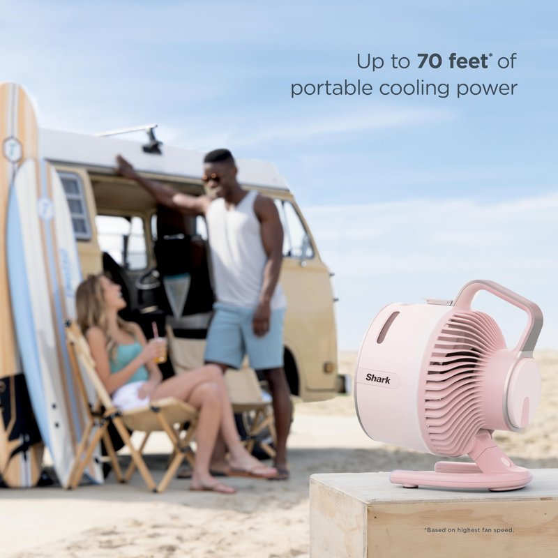 Shark FlexBreeze HydroGo Fan—Ultra-powerful portable fan with indoor + outdoor mist. Corded & cordless, 5 speeds, evaporative misting, Grey, FA052