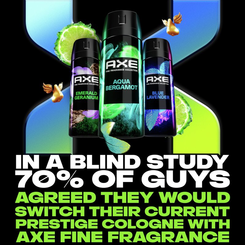 AXE Fine Fragrance Collection Premium Deodorant Body Spray for Men Aqua Bergamot with 72H Odor Protection and Freshness Infused with Aqua, Bergamot, and Sage Essential Oils 4 oz