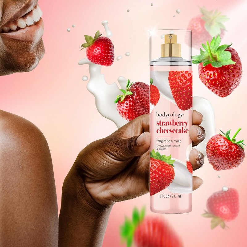 Bodycology Long-Lasting Fragrance Body Mist, Strawberry Cheesecake, 8 fl oz (Pack of 2)