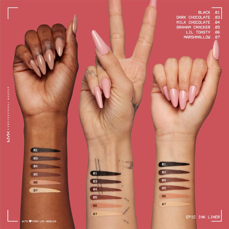 NYX PROFESSIONAL MAKEUP Epic Ink Liner, Waterproof Liquid Eyeliner with Vegan Formula - Milk Chocolate (Brown Matte)