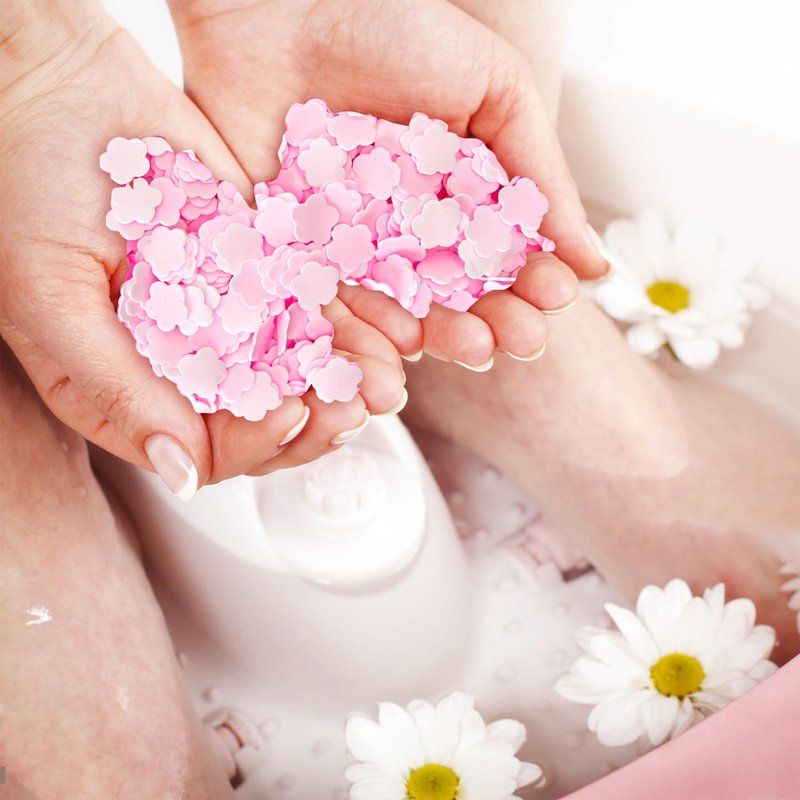 BuleVina 1000 Sheets Portable Soap Confetti Bath, Disposable Paper for Gentle Hand Washing Petals, Fragrance Wash for Women and Men, Perfect for Travel Hiking Toiletry (Pink)