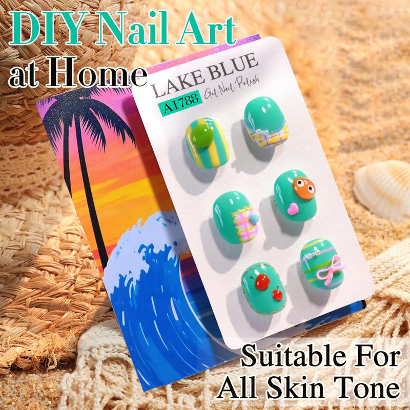 Double Rhythm 15ML Gel Nail Polish Pure Sheer Same Color Same Bottle Soak Off Gel Polish Art Manicure Salon DIY at Home for Women (Deep Mint-A1788)