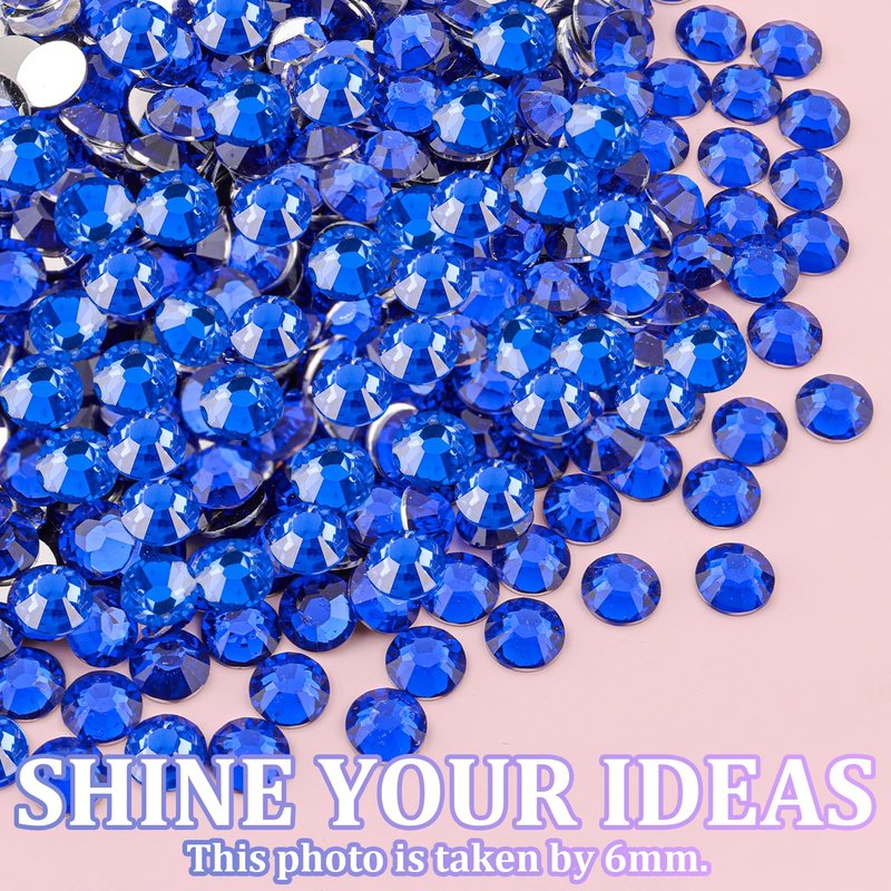 30000Pcs Resin Rhinestones for Bedazzling with Tweezers, Royal Blue Rhinestones for Crafting with 3Pcs 10ml B7000 Jewelry Glue for DIY Crafts Clothing Tumblers Shoes Fabric Nail Art