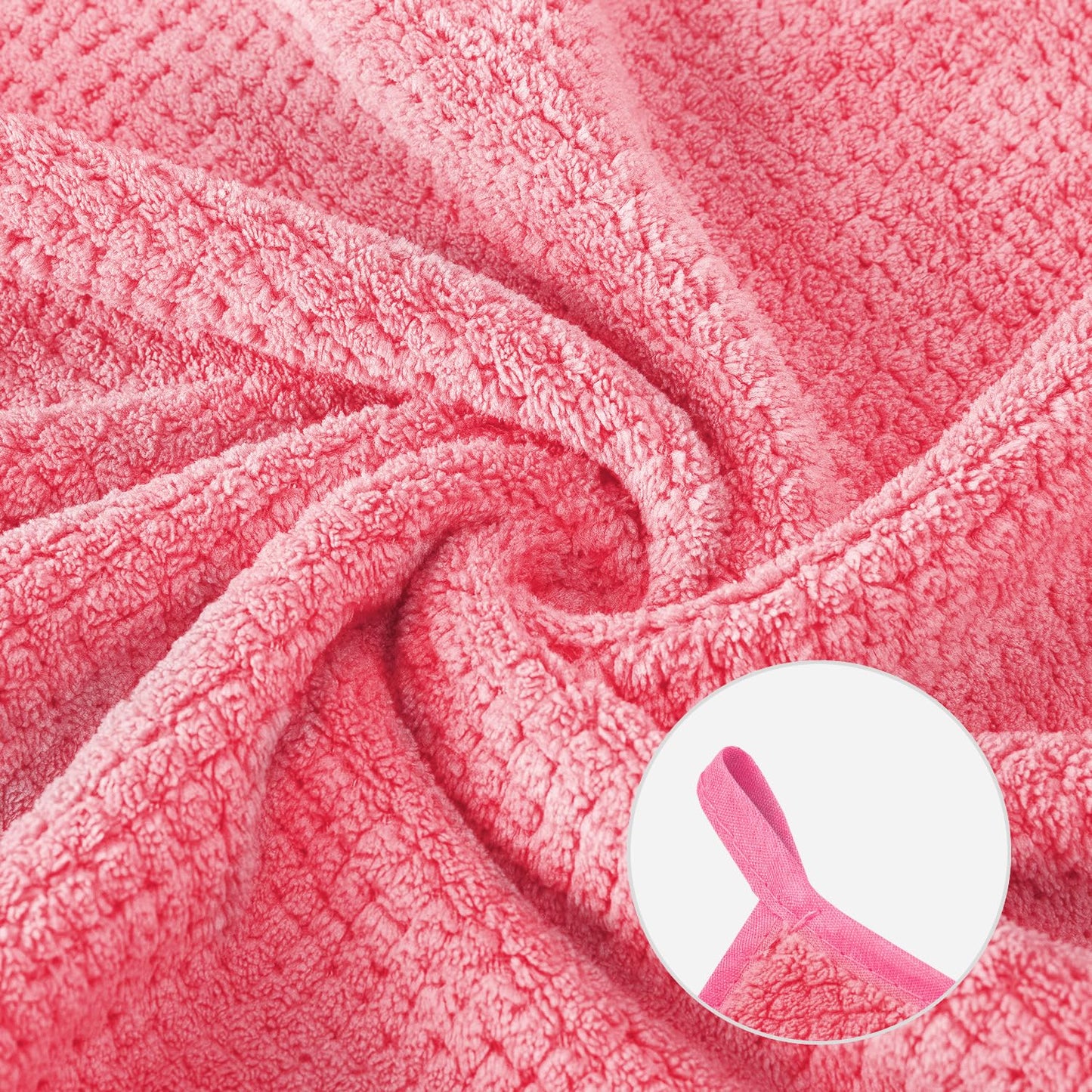 MaopaoBeauty 6 Pack Washcloth Towels Set, Waffle Hand Towels Set, Microfiber Super Soft Highly Absorbent, Sturdy Quick Drying Towels for Bathroom, Gym, Sports, Yoga, Hot Pink