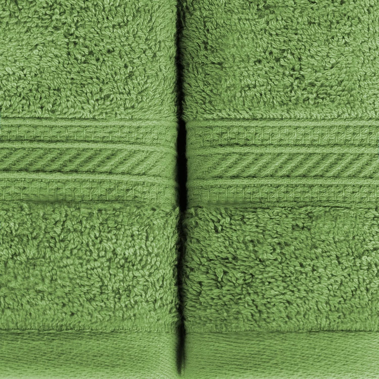 Superior Long Staple 100% Combed Cotton 700GSM 8-Piece Solid Towel Set for Bathroom, Shower-Super Soft, Plush, Assorted 8-Piece Towels, 4 Face/Washcloths, 2 Hand Towels, 2 Bath Towels, Green Essence
