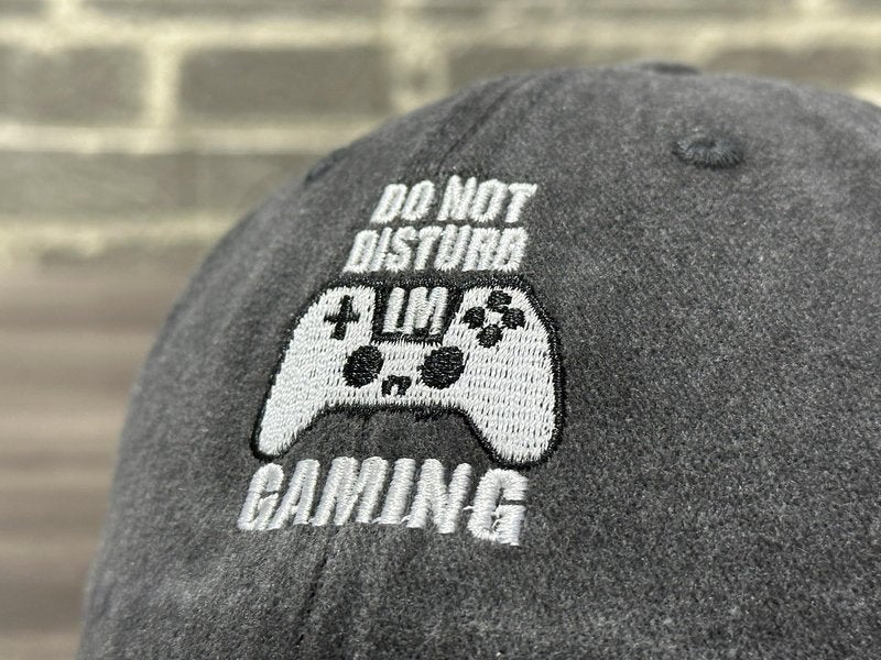 Horpe Video Gamer Gifts for Boys, Gaming Baseball Hat for Child, Games Lover Cap for Kid, Adjustable Embroidered Washed Black Hat