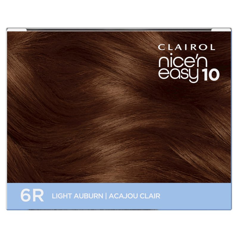 Clairol Nice'N Easy 10 Permanent Hair Dye, 6R Light Auburn Hair Color, Pack of 1