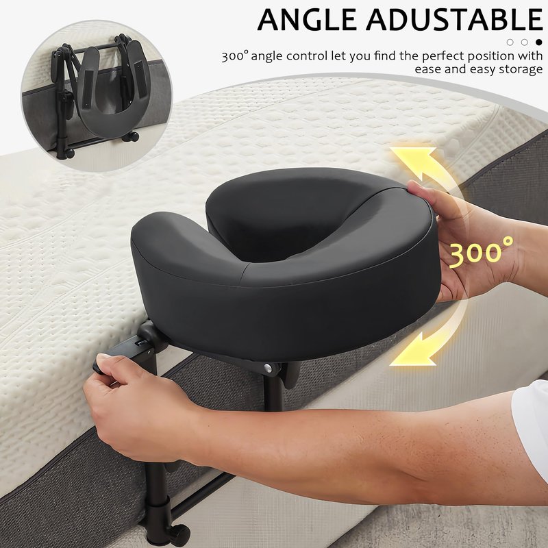 OIHYA Massage Headrest for Bed, Portable Massage Face Cradle for Bed, Massage Table Kit with Adjustable Height 5.5'' to 17'' for Home, Salon