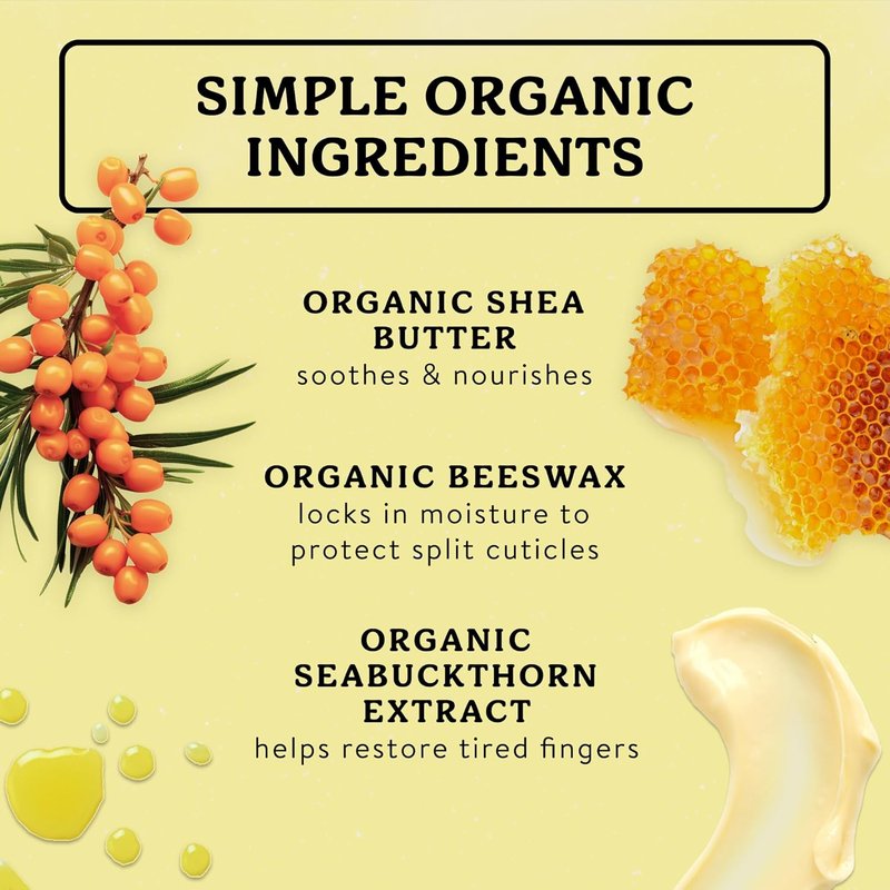 Badger Cuticle Cream - Deep Hydration for Dry, Cracked Cuticles | 100% Organic Shea Butter Balm, 0.75oz