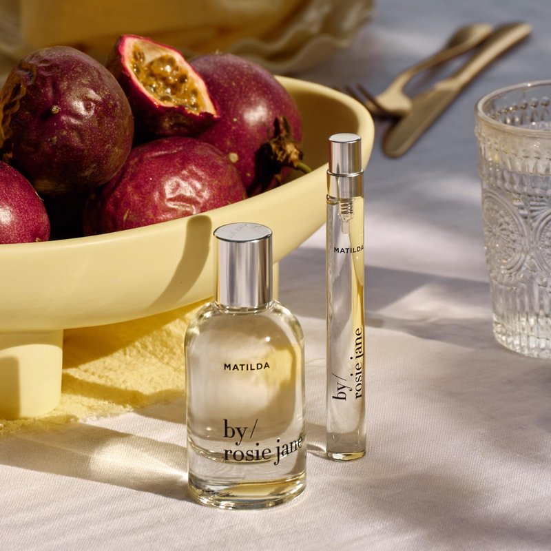 By Rosie Jane Travel Perfume (Matilda) - Clean, Non-Toxic Perfumes for Women - Long-Lasting, Everyday Body Spray & Hair Perfume - Notes of Passionfruit, Sweet Meringue & Golden Musk - Vegan (10 ml)