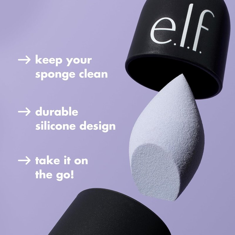 e.l.f. Safe Travels Sponge Case - Durable Silicone Holder for On-The-Go Beauty | Vegan & Cruelty-Free