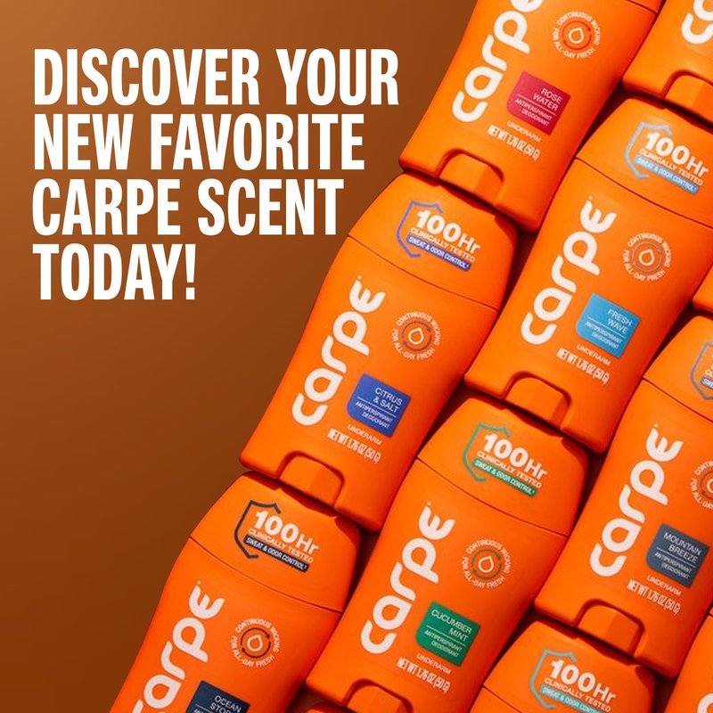 Carpe Deodorant Antiperspirant Women's Variety Pack - 100 Hour Sweat & Odor Control - Women's Clinical Strength Deodorant - Antiperspirant for Excessive Sweating - Coconut Vanilla & Fresh Powder