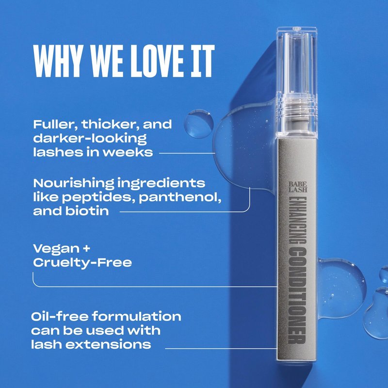 Babe Lash Enhancing Conditioner - Conditioning Serum for Eyelashes, with Peptides and Biotin, Promotes Fuller & Thicker Looking Lashes, Companion to Essential Lash Serum | 1mL, Starter Supply