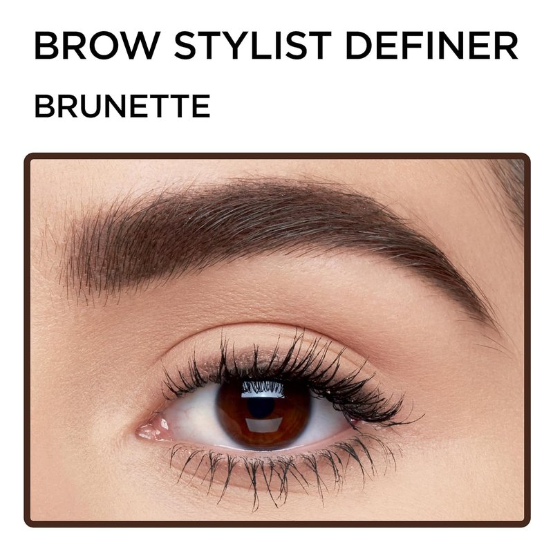 L'Oreal Paris Brow Stylist Definer - Waterproof Eyebrow Pencil for Precise Application | Brunette, 0.003 Oz (Pack of 2)