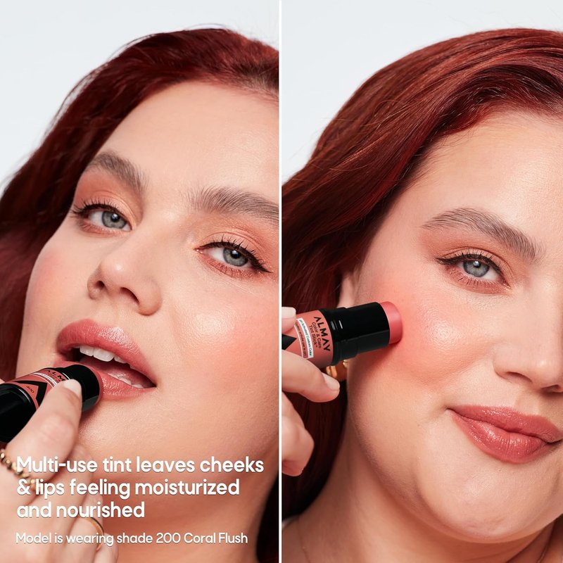 Almay Lip and Cheek Tint Stick - Multi-Use Moisturizing Blush & Lip Color | Dewy Finish, 300 Rose Flush, 0.25 oz