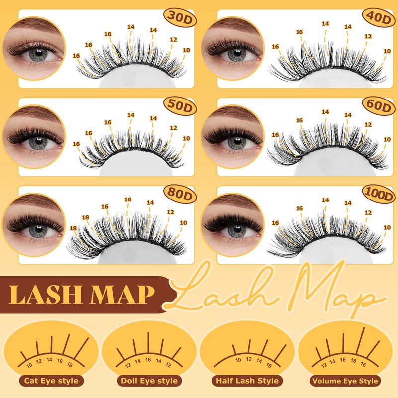 QUEWEL 580PCS Lash Clusters Kit 30D+40D+50D+60D+80D+100D Lashes Clusters Kit 10-18mm Cluster Lashes Individual Eyelash Clusters Reusable for Natural DIY Cluster Eyelash Extensions for Beginners