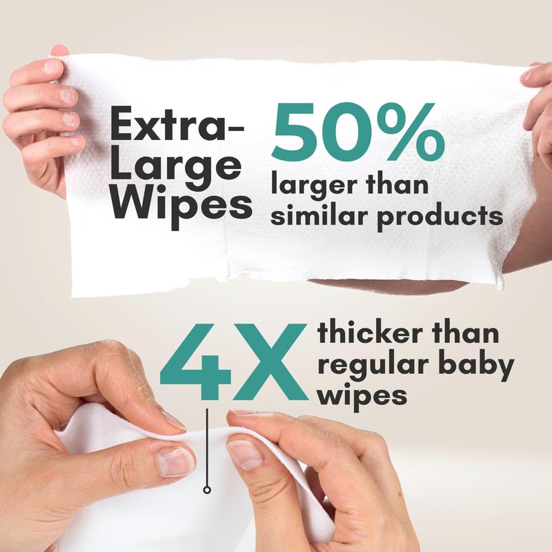 Nurture XL Ultra Thick Body Wipes for Adults w/Aloe | 120 Extra Large Disposable Cloth Wet Cleansing No Rinse Bathing Washcloths, Waterless Shower | Bath Wipe for Women, Men & Elderly