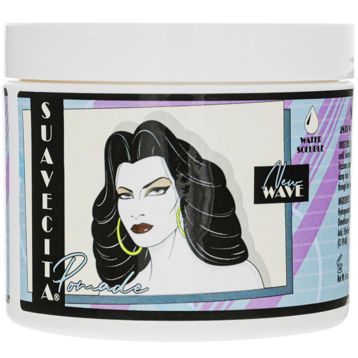 Suavecita Pomade for Women 4 oz Can - Medium Hold, High Shine, Water Based, Wax Like Flake Free - All Day Hair Free Gel Hairstyles Easy to Wash Off - New Wave Edition