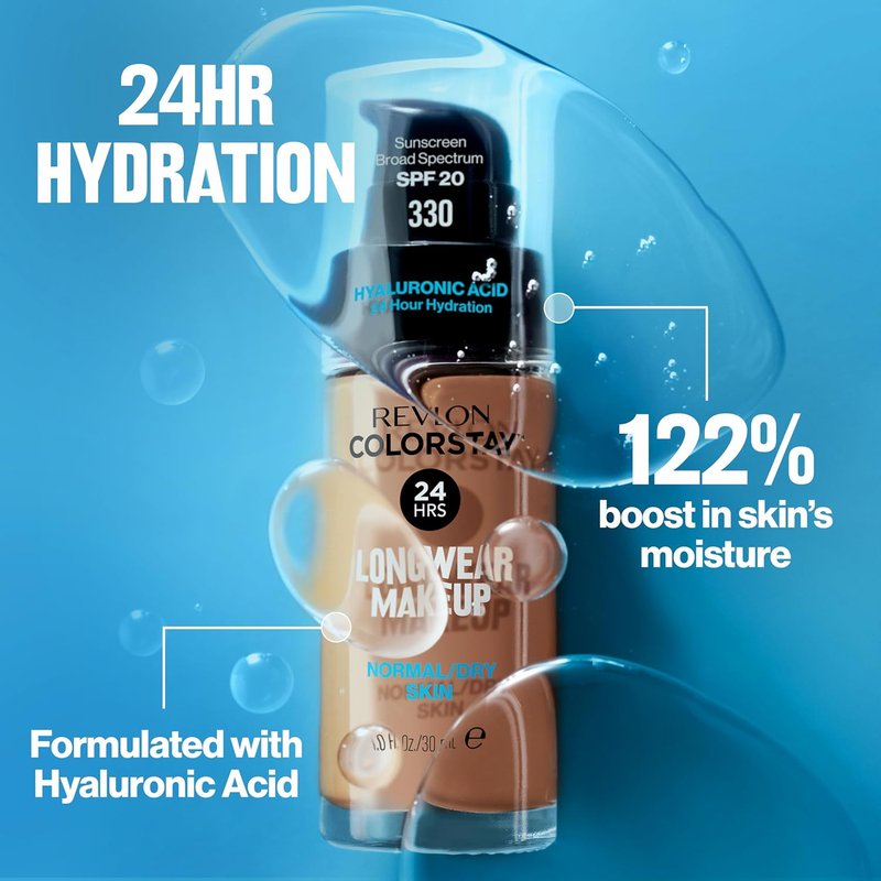 Revlon ColorStay Liquid Foundation - Longwear Medium-Full Coverage, SPF 20, 370 Toast, 1 Fl Oz