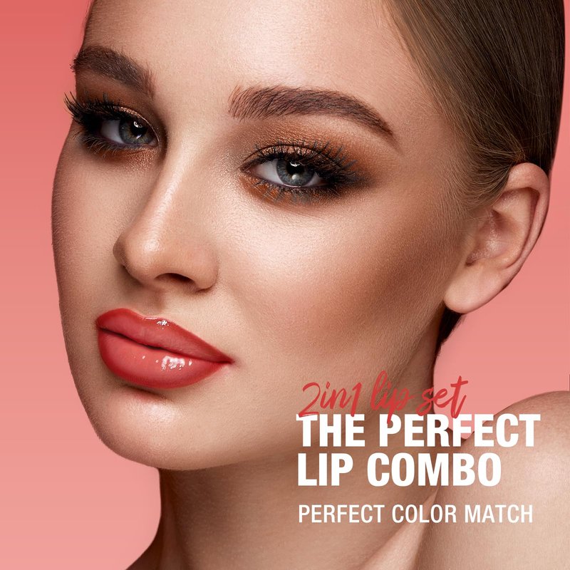 LANGMANNI 6 Matte Lip Liner With 6 Nourishing Lip Oil Lip Gloss Set, Long-Lasting And Hydrating 2 IN 1 Makeup Set, Beauty Daily Cosmetics Gift for Girls