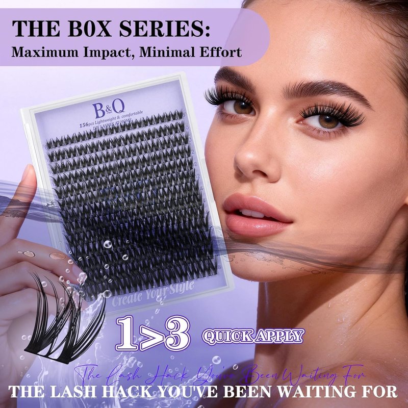 Flaunt Lash Clusters Kit - D-Curl Flora Eyelash Extensions | 8-18mm Wet Look Wispy Clusters for Medium Drama