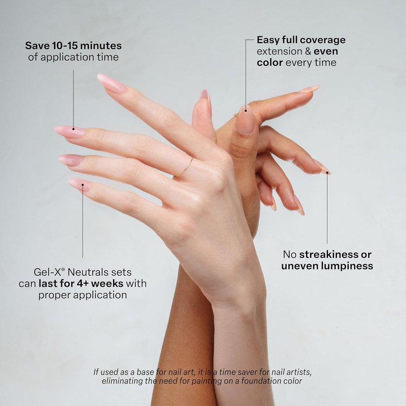 Neutrals Gel-X Nail Tips - Soft Gel Tips Box with 11 Sizes 00-9 | Natural Almond Short (150 Pcs)