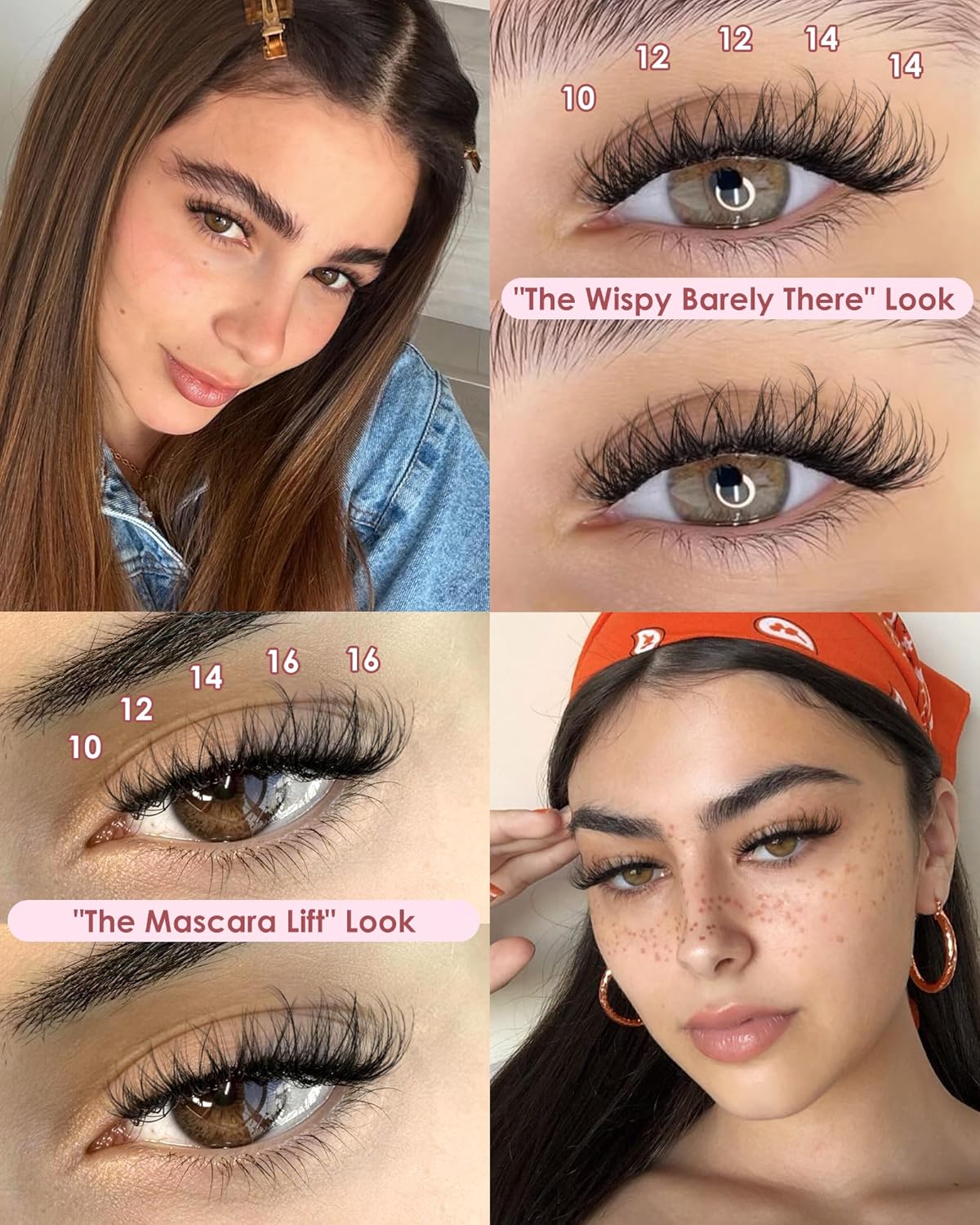 Wispy 3D Lash Clusters, Natural Fluffy Eyelash Clusters Spider D Curl Cluster Eyelash Extensions Volume Fairy Lashes Clusters Soft 10-16mm Eyelash Extension for All Eye Shapes DIY 135pcs Vanssymunlin